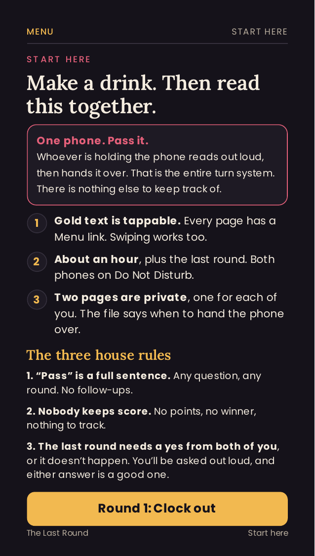 Start here page